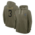 Fenge D.Cowboys #3 George Pickens Player Olive Salute to Service Pullover Hoodies Limited Stitched Jerseys