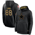 Fenge D.Cowboys #88 CeeDee Lamb Player Black Salute to Service Pullover Hoodie Game Stitched Jerseys