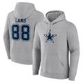 Fenge D.Cowboys #88 CeeDee Lamb Player Gray Icon Pullover Hoodie Game Stitched Jerseys