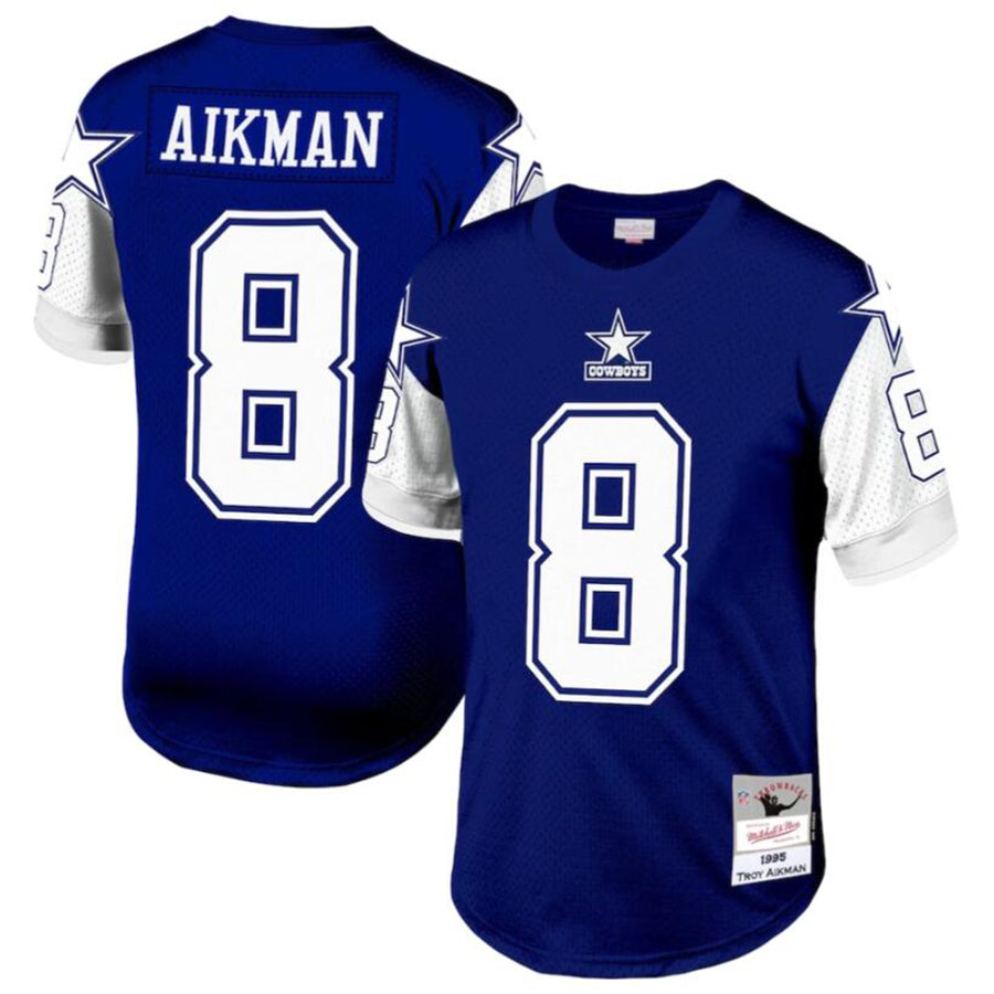 Fenge D.Cowboys #8 Troy Aikman Navy Legacy Replica Jersey American Stitched  Jerseys
