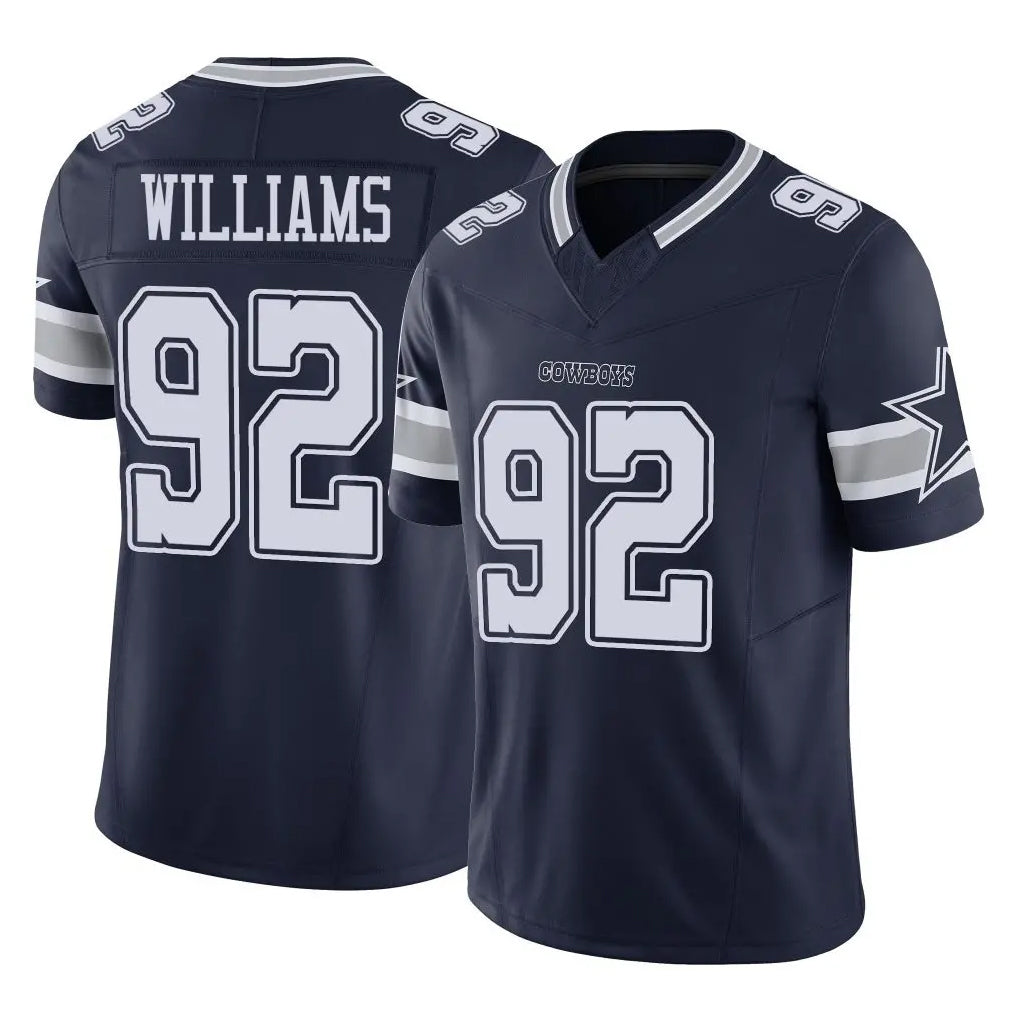 Fenge D.Cowboys #92 Quinnen Williams Player Navy Limited Vapor F.U.S.E. Home Game Stitched Jerseys