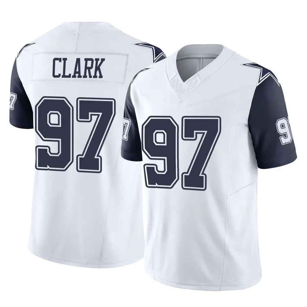 Fenge D.Cowboys #97 Kenny Clark Player White-Navy Limited Vapor F.U.S.E. Home Game Stitched Jerseys