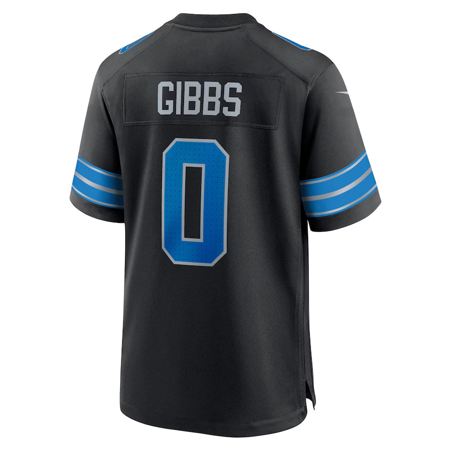 Fenge D.Lions #0 Jahmyr Gibbs Player Black Alternate Game Stitched Jerseys