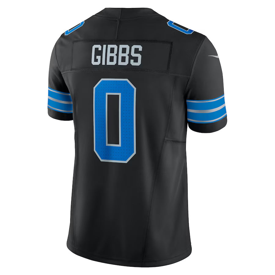 Fenge D.Lions #0 Jahmyr Gibbs Player Black Vapor F.U.S.E. Limited Game Stitched Jerseys