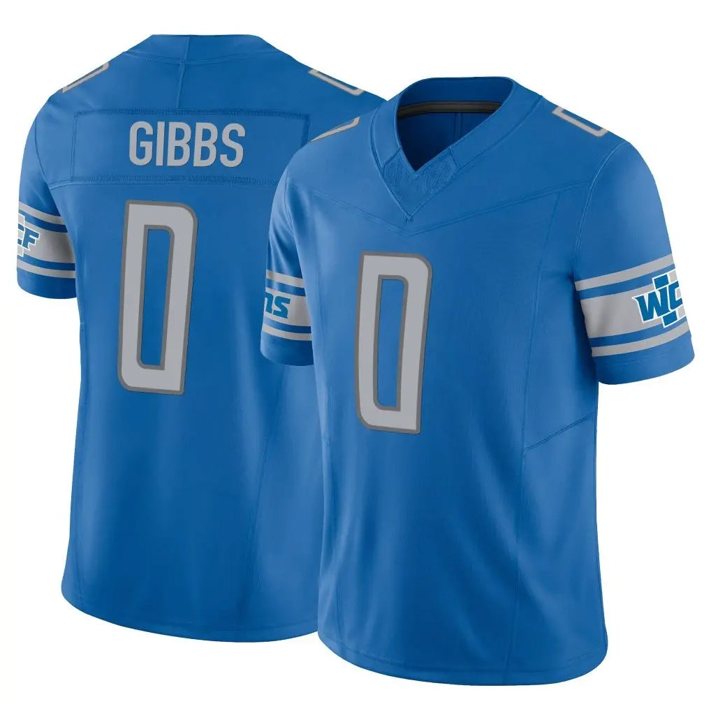 Fenge D.Lions #0 Jahmyr Gibbs Player Blue Vapor F.U.S.E. Limited Home Game Stitched Jerseys