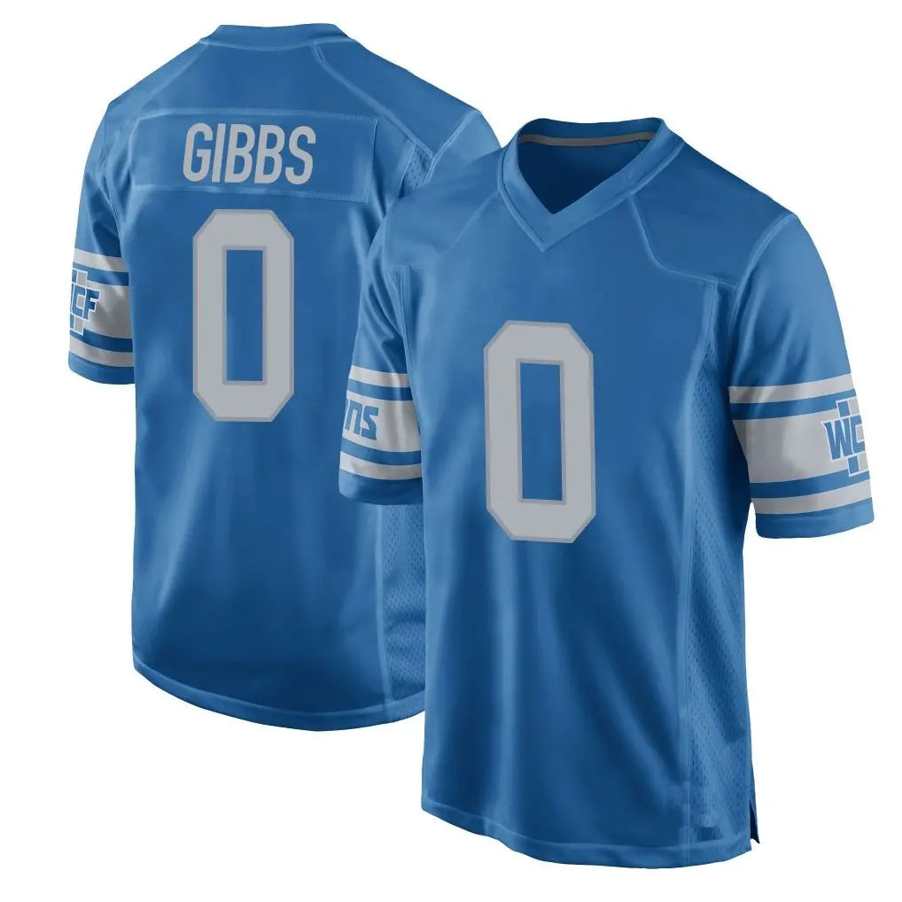 Fenge D.Lions #0 Jahmyr Gibbs Player Blue Vapor Untouchable Throwback Game Stitched Jerseys