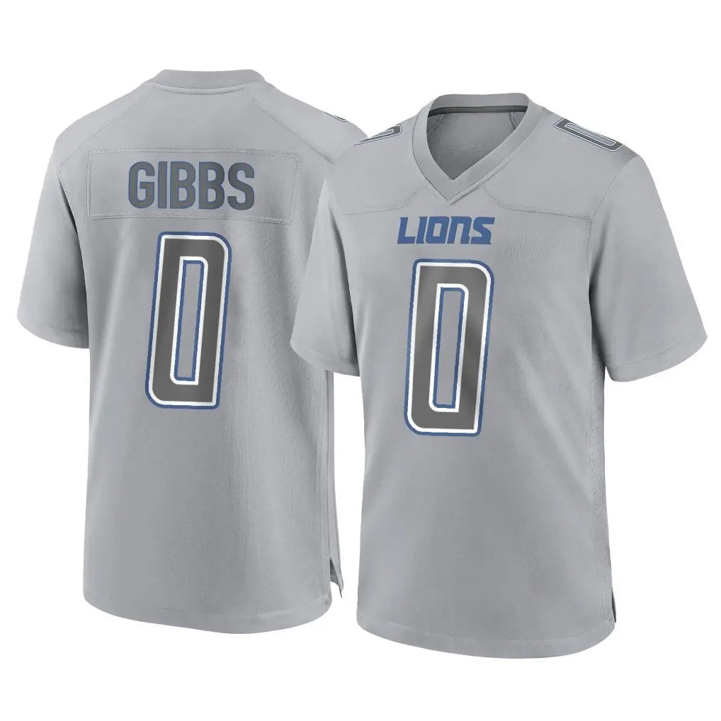 Fenge D.Lions #0 Jahmyr Gibbs Player Gray Atmosphere Fashion Home Game Stitched Jerseys