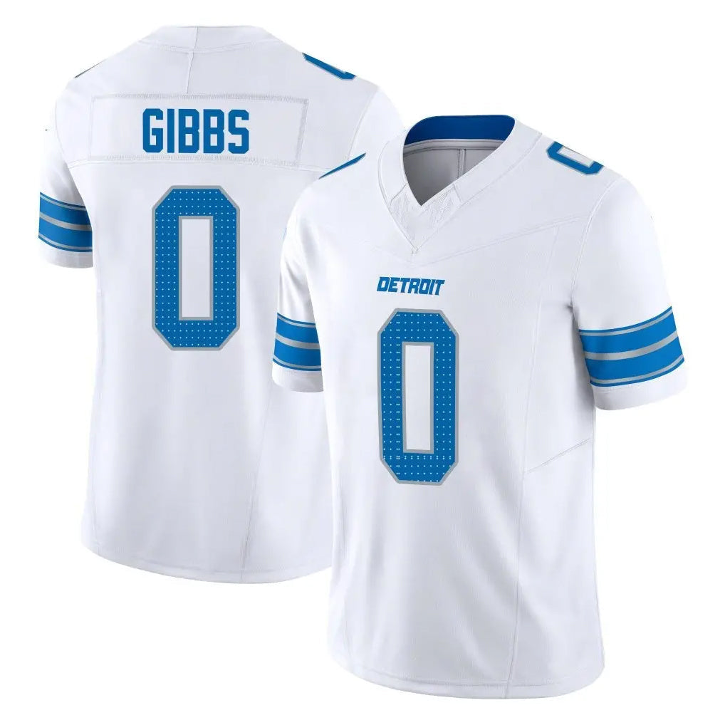 Fenge D.Lions #0 Jahmyr Gibbs Player White Limited Vapor F.U.S.E. Alternate Home Game Stitched Jerseys