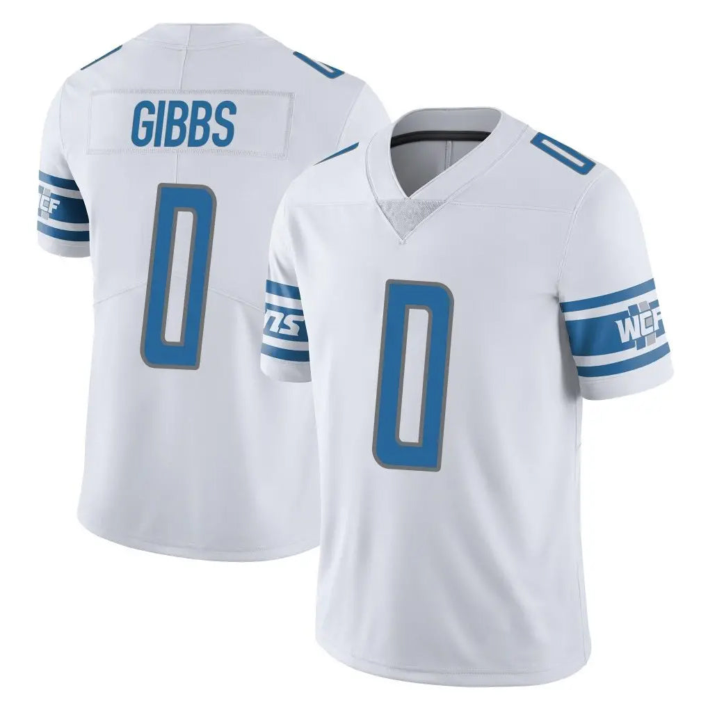 Fenge D.Lions #0 Jahmyr Gibbs Player White Limited Vapor Untouchable Home Game Stitched Jerseys
