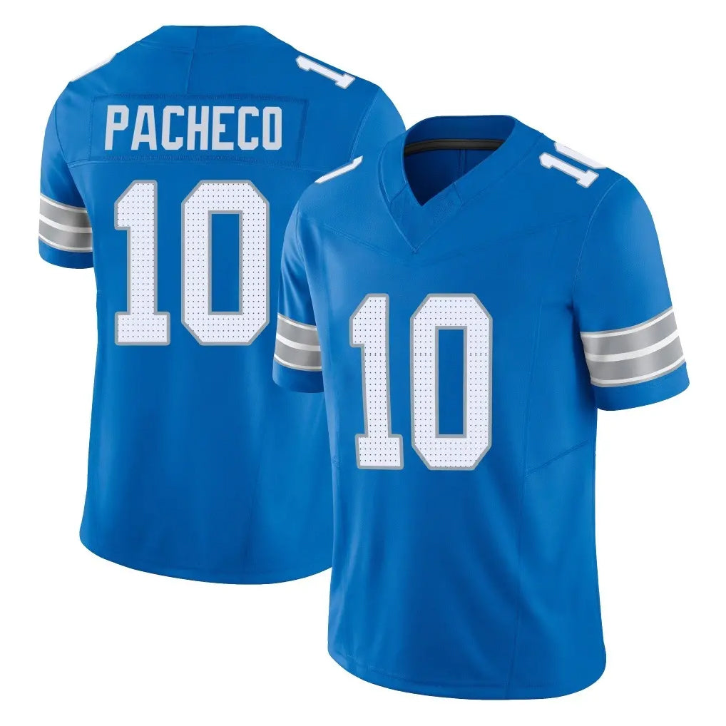 Fenge D.Lions #10 Isiah Pacheco Player Blue Limited Vapor F.U.S.E. Alternate Home Game Stitched Jerseys