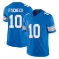 Fenge D.Lions #10 Isiah Pacheco Player Blue Limited Vapor F.U.S.E. Alternate Home Game Stitched Jerseys