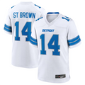 Fenge D.Lions #14 Amon-Ra St. Brown Player White Game Stitched Jerseys