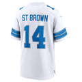 Fenge D.Lions #14 Amon-Ra St. Brown White Game Jersey American Stitched Jersey