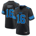 Fenge D.Lions #16 Jared Goff Black 2nd Alternate Game Jersey American Stitched Jerseys