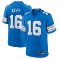 Fenge D.Lions #16 Jared Goff Blue Game Jersey American Stitched Jerseys