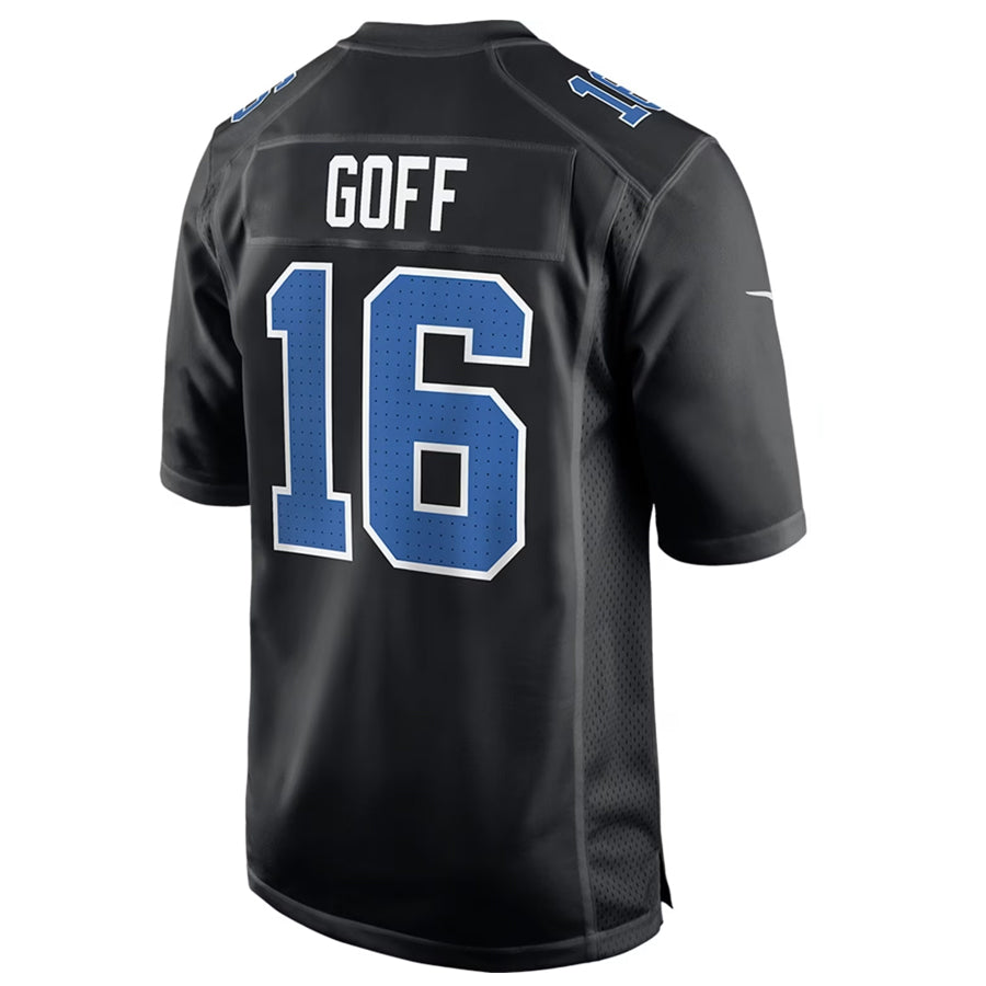Fenge D.Lions #16 Jared Goff Player Black Limited Fashion Stitched Jerseys