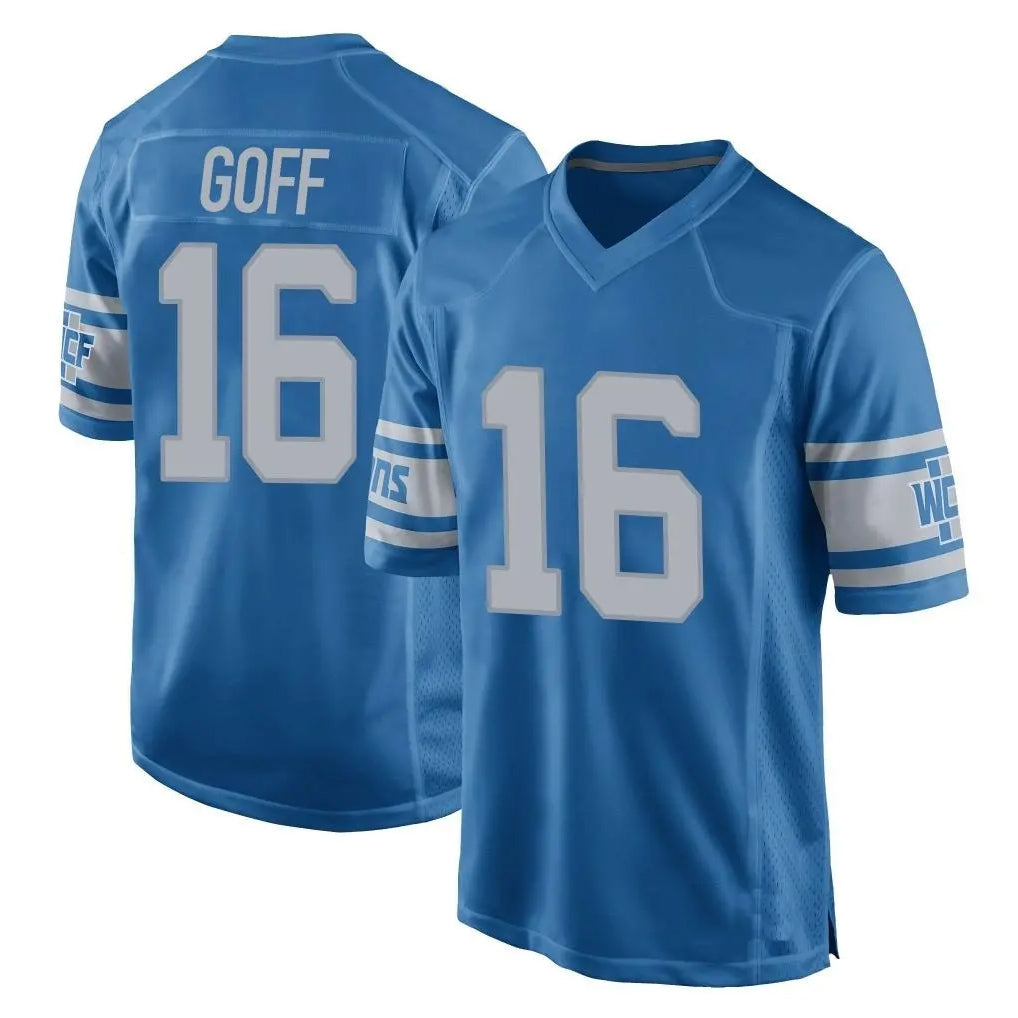 Fenge D.Lions #16 Jared Goff Player Blue Vapor Untouchable Throwback Game Stitched Jerseys