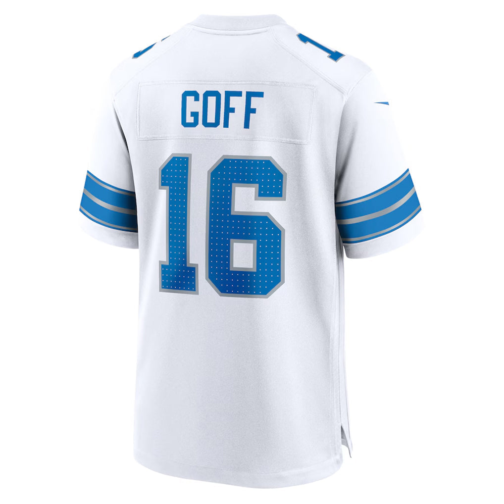 Fenge D.Lions #16 Jared Goff Player White Home Game Stitched Jerseys