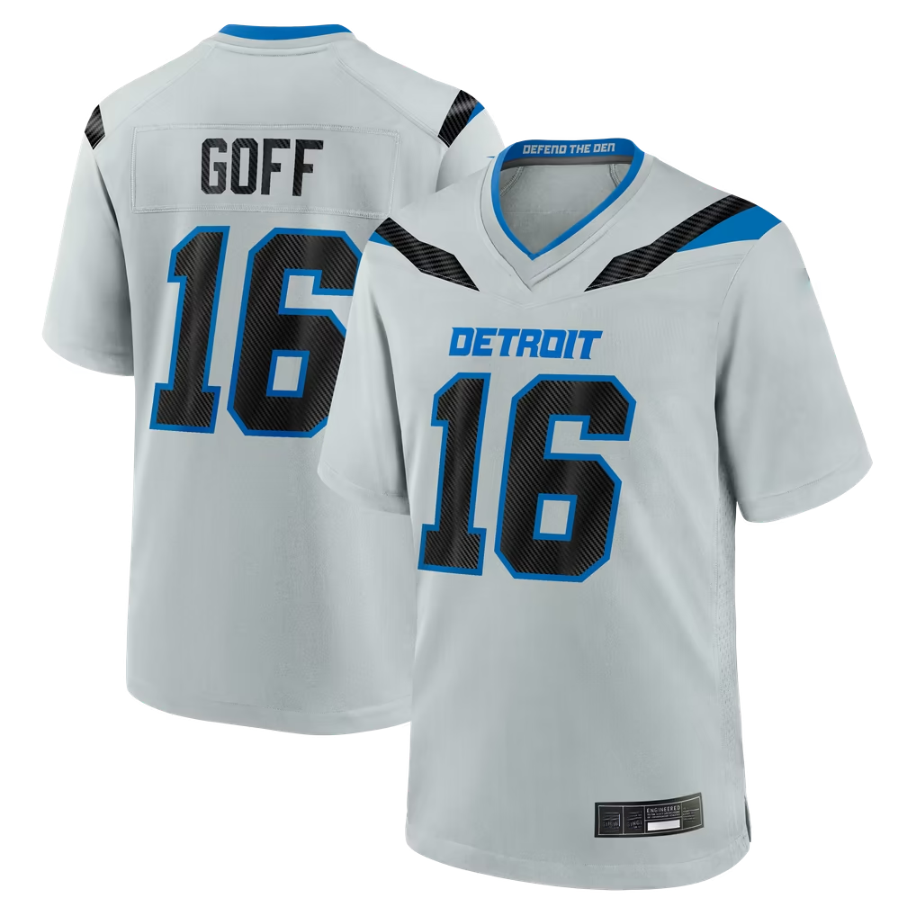 Fenge D.Lions #16 Jared Goff Silver 2026 Rivalries Collection Game Stitched Jerseys