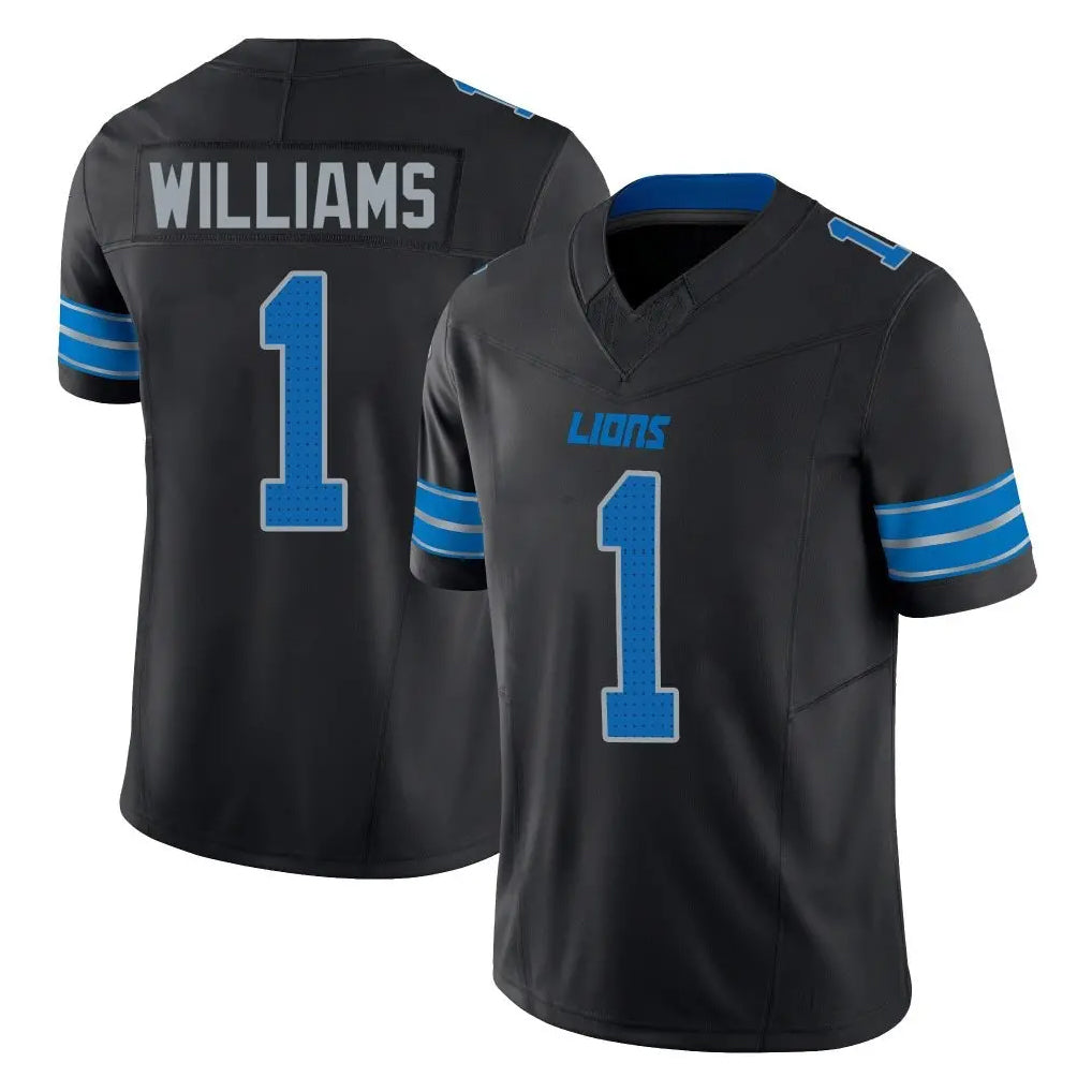 Fenge D.Lions #1 Jameson Williams Player Black Alternate Vapor F.U.S.E. Limited Home Game Stitched Jerseys