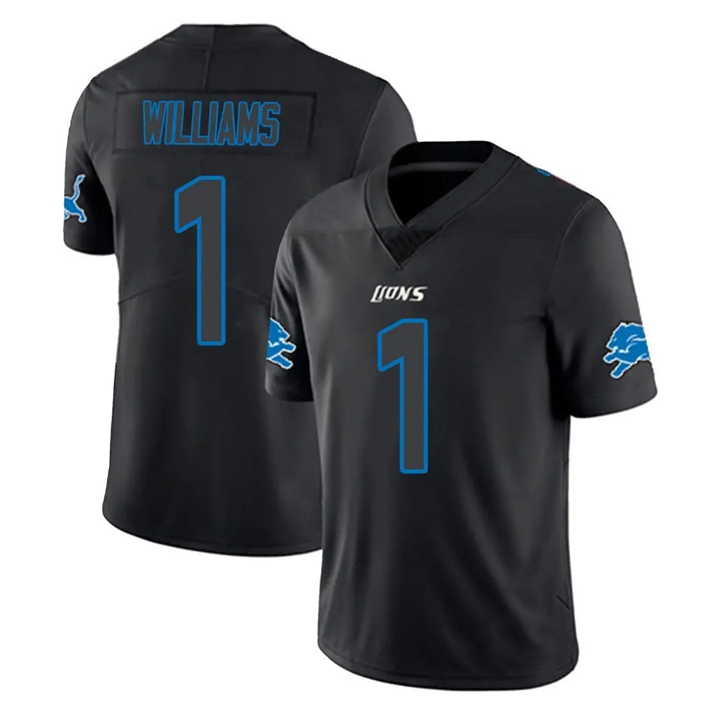 Fenge D.Lions #1 Jameson Williams Player Black Impact Limited Home Game Stitched Jerseys