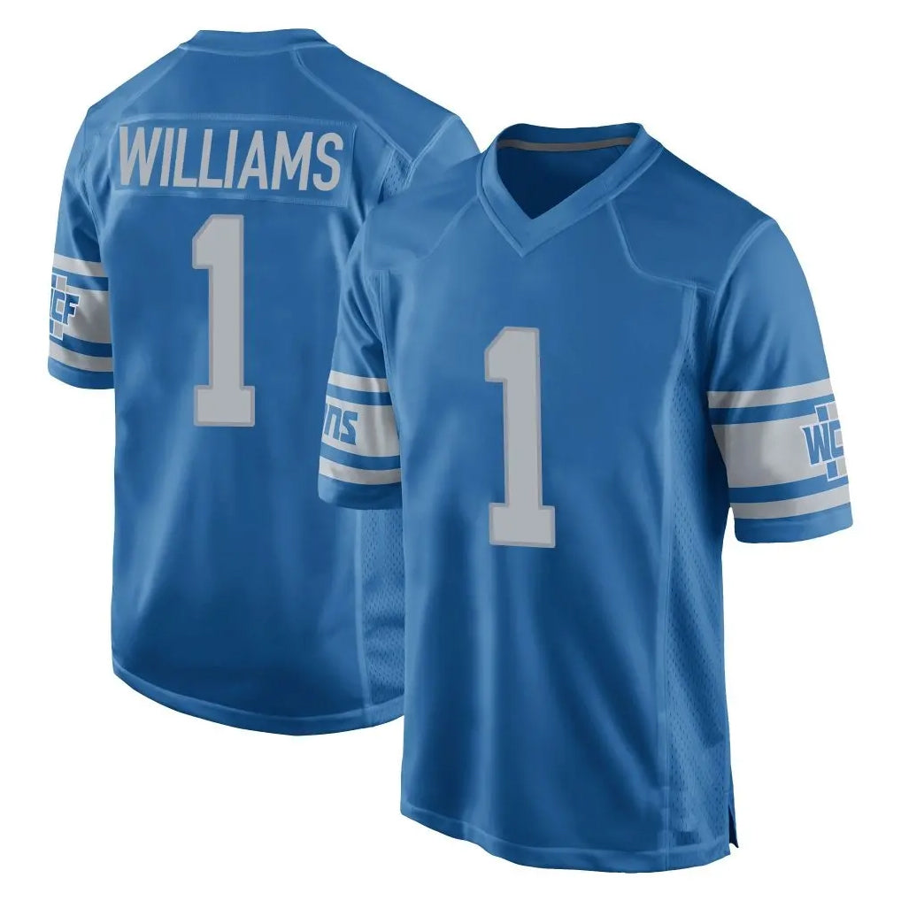 Fenge D.Lions #1 Jameson Williams Player Blue Vapor Untouchable Throwback Game Stitched Jerseys