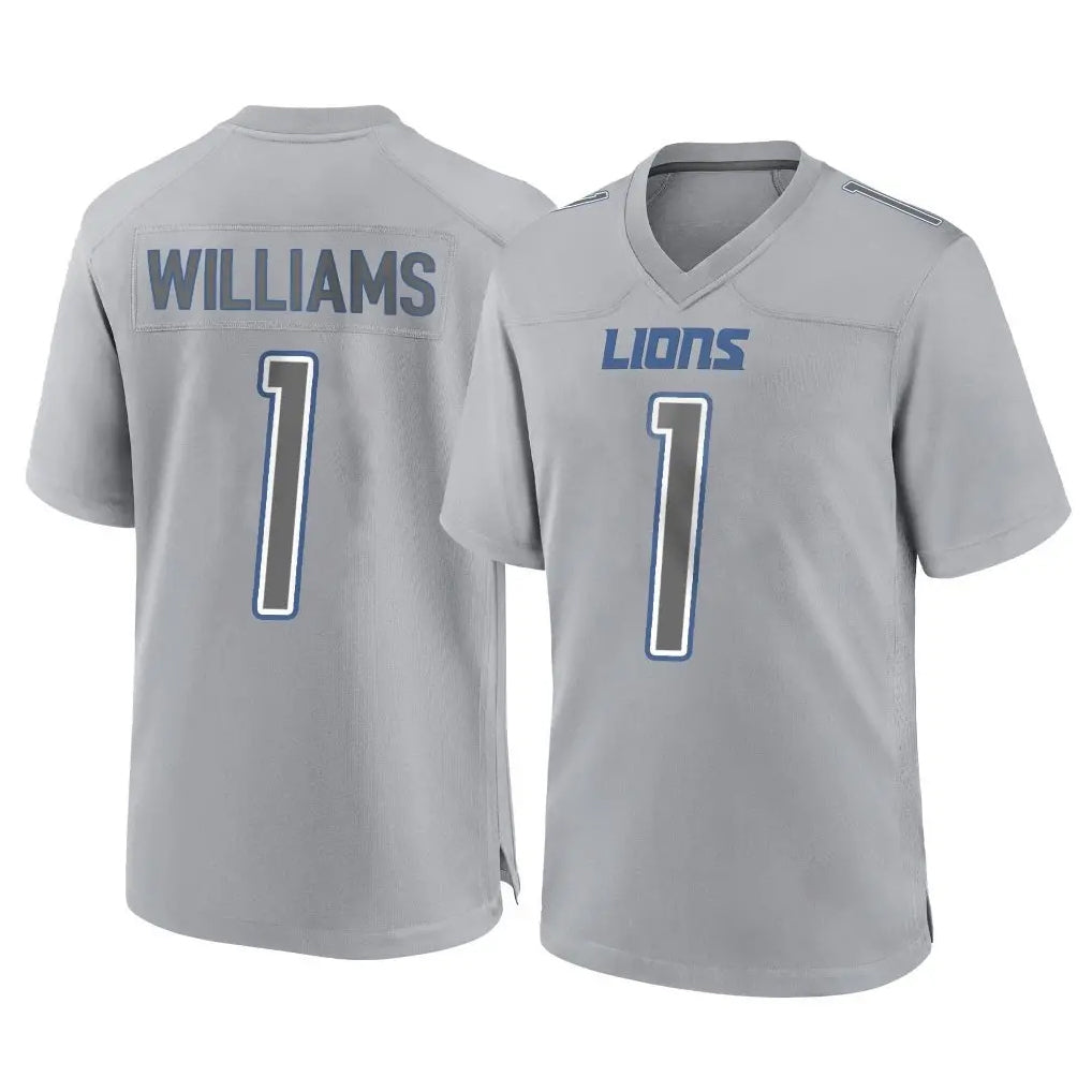 Fenge D.Lions #1 Jameson Williams Player Gray Atmosphere Fashion Home Game Stitched Jerseys
