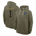 Fenge D.Lions #1 Jameson Williams Player Olive Salute to Service Pullover Hoodies Limited Stitched Jerseys