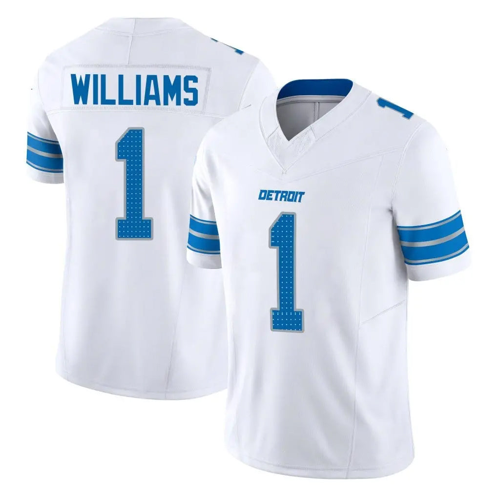 Fenge D.Lions #1 Jameson Williams Player White Limited Vapor F.U.S.E. Alternate Home Game Stitched Jerseys