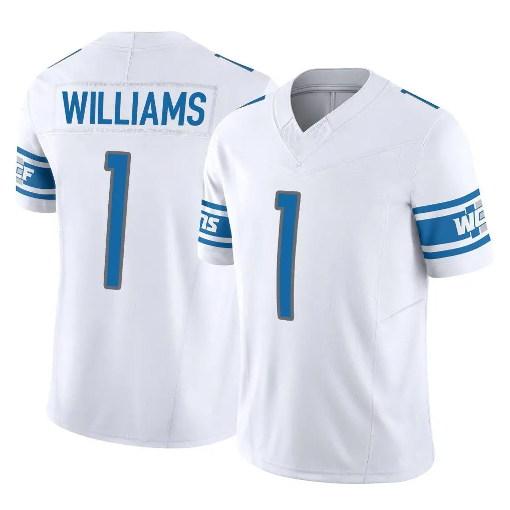 Fenge D.Lions #1 Jameson Williams Player White Vapor F.U.S.E. Limited Home Game Stitched Jerseys