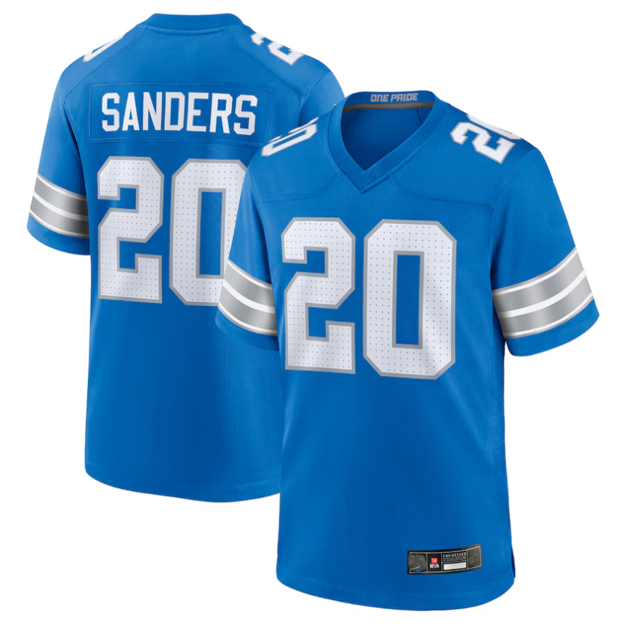Fenge D.Lions #20 Barry Sanders Player Blue Game Stitched Jerseys