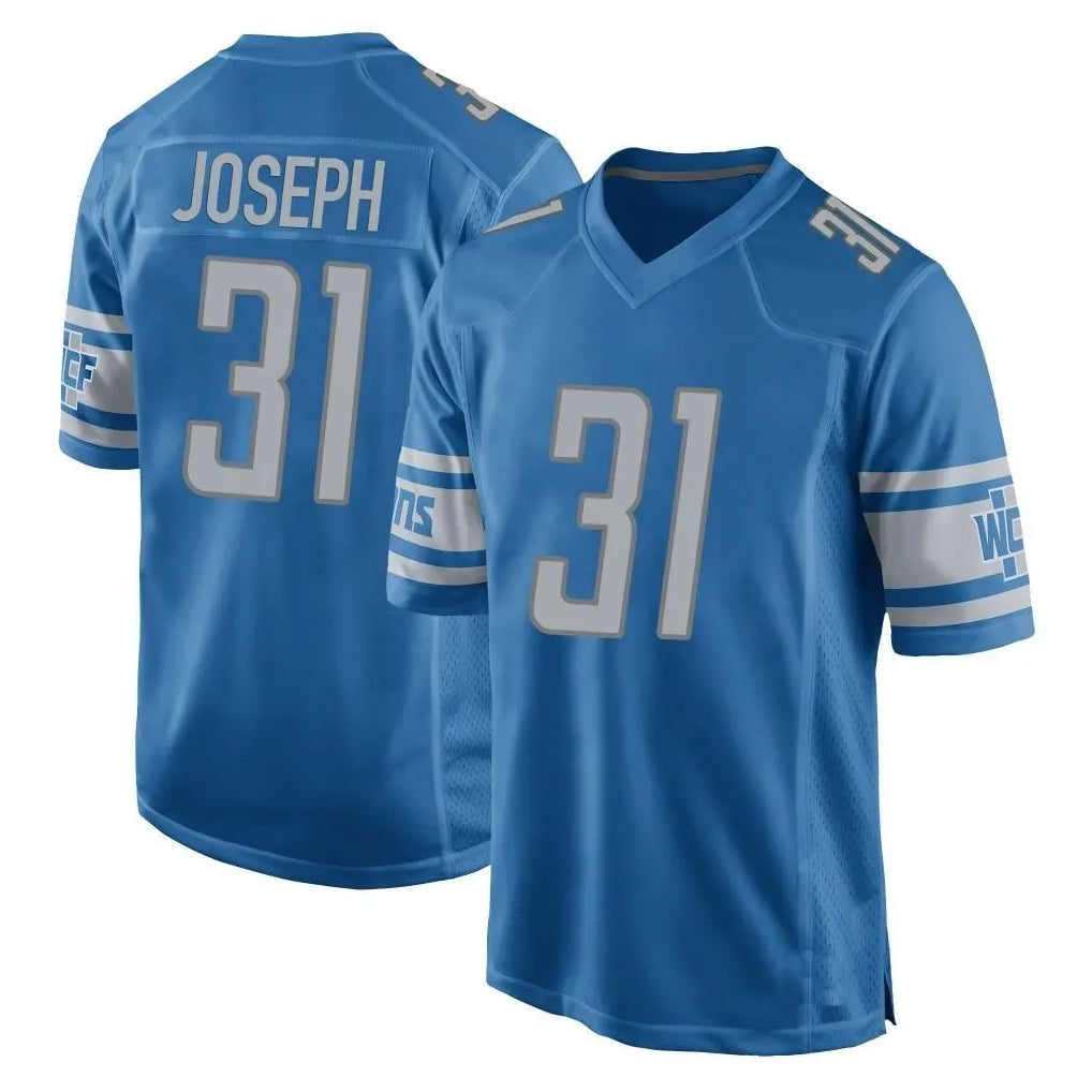 Fenge D.Lions #31 Kerby Joseph Player Blue Home Game Stitched Jerseys