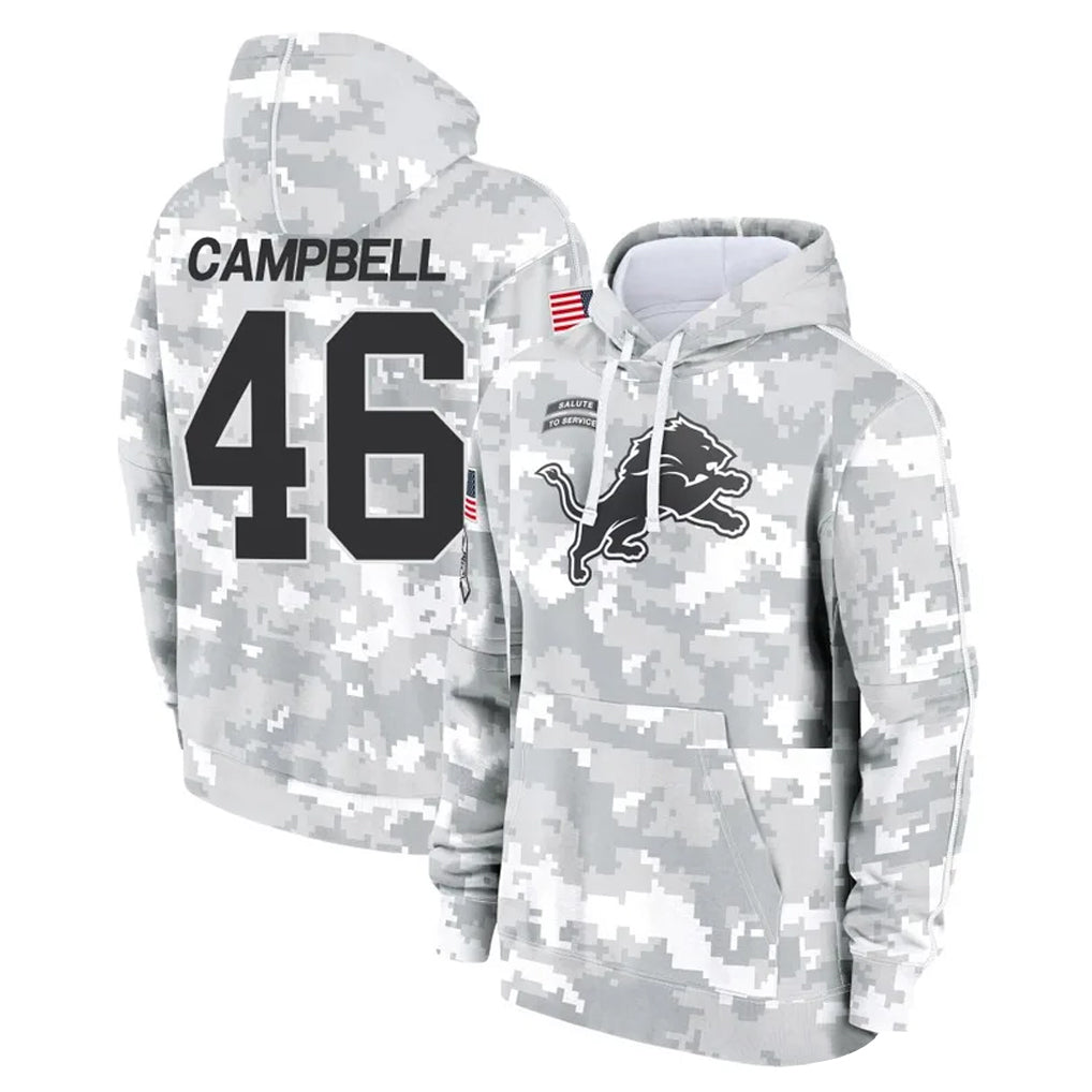 Fenge D.Lions #46 Jack Campbell Player Arctic Camo Salute to Service Hoodies Limited Game Stitched Jerseys
