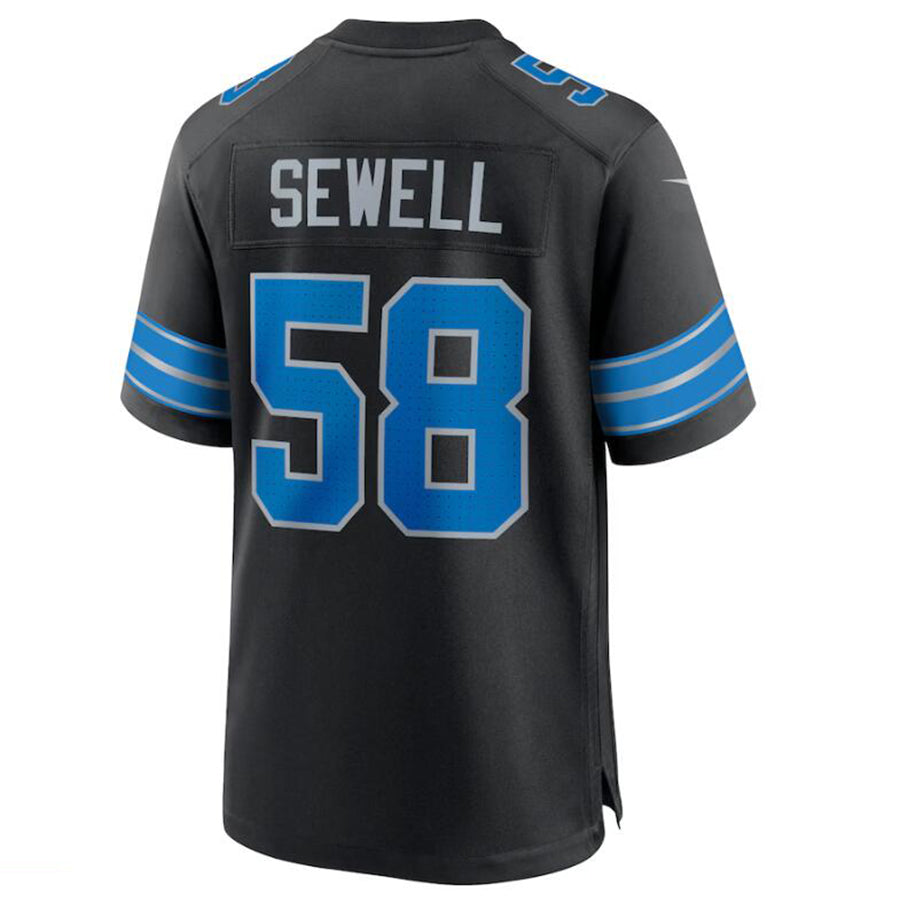 Fenge D.Lions #58 Penei Sewell Black 2nd Alternate Game Jersey American Stitched Jerseys