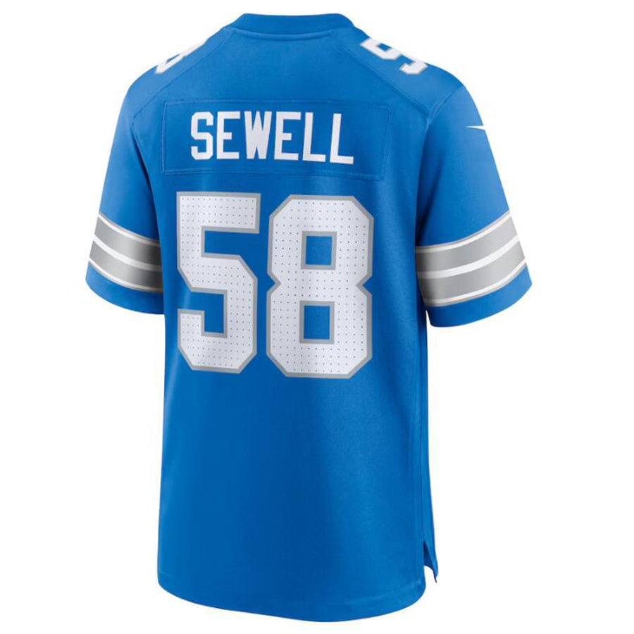 Fenge D.Lions #58 Penei Sewell Blue Game Jersey American Stitched Jerseys