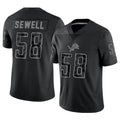 Fenge D.Lions #58 Penei Sewell Player Black REFLECTIVE Limited Stitched Jerseys