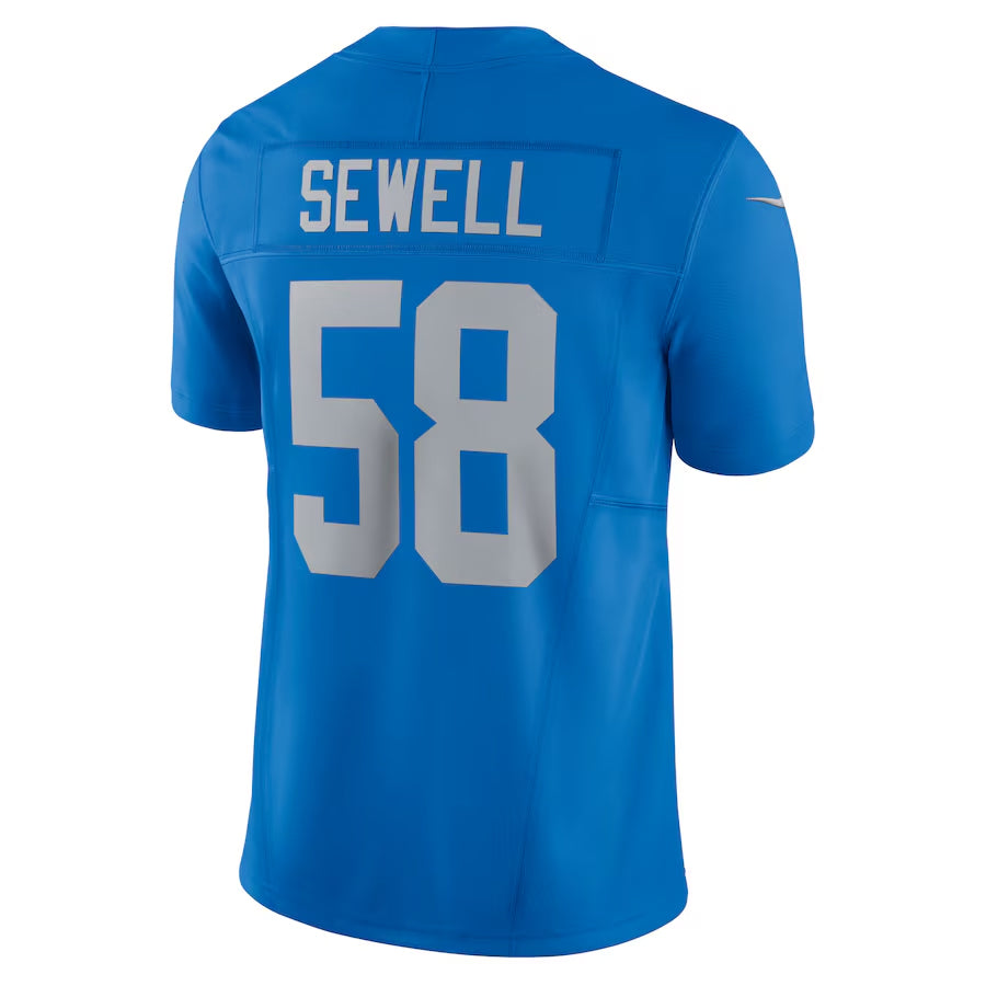 Fenge D.Lions #58 Penei Sewell Player Blue Vapor F.U.S.E. Alternate Limited Game Stitched Jerseys