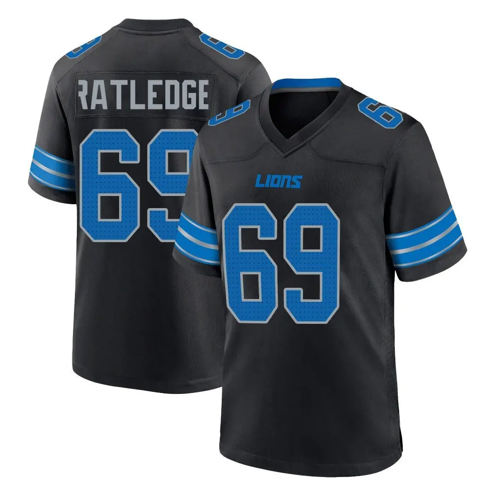 Fenge D.Lions #69 Tate Ratledge Player Black Alternate Home Game Stitched Jerseys