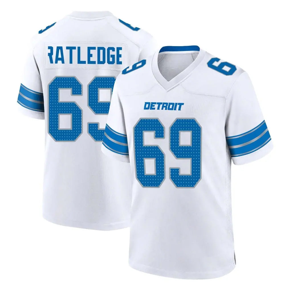 Fenge D.Lions #69 Tate Ratledge Player White Alternate Home Game Stitched Jerseys
