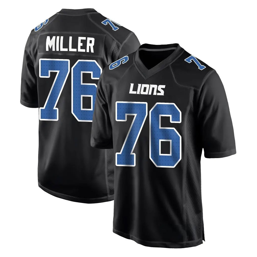 Fenge D.Lions #76 Blake Miller Player Black Fashion Home Game Stitched Jerseys