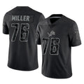 Fenge D.Lions #76 Blake Miller Player Black Reflective Limited Home Game Stitched Jerseys