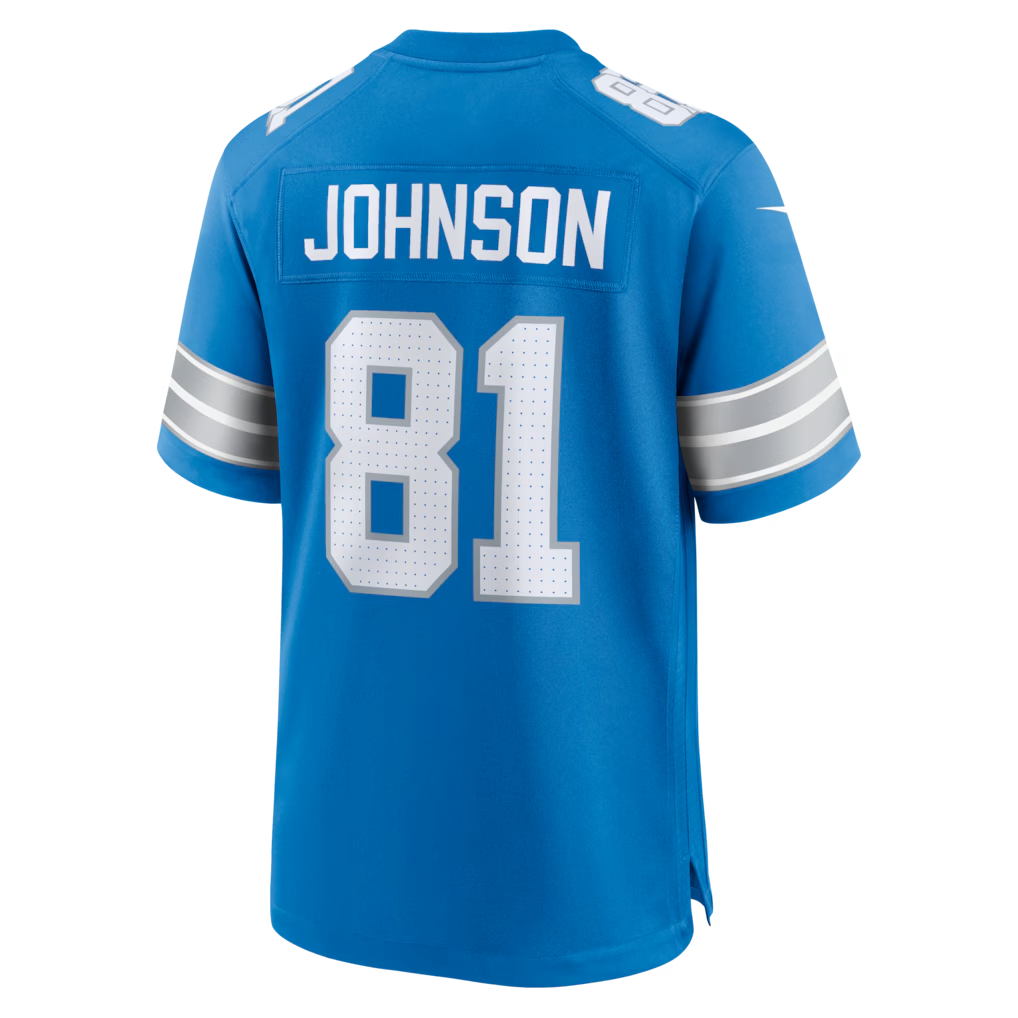 Fenge D.Lions #81 Calvin Johnson Blue Team Retired Game Stitched Jerseys