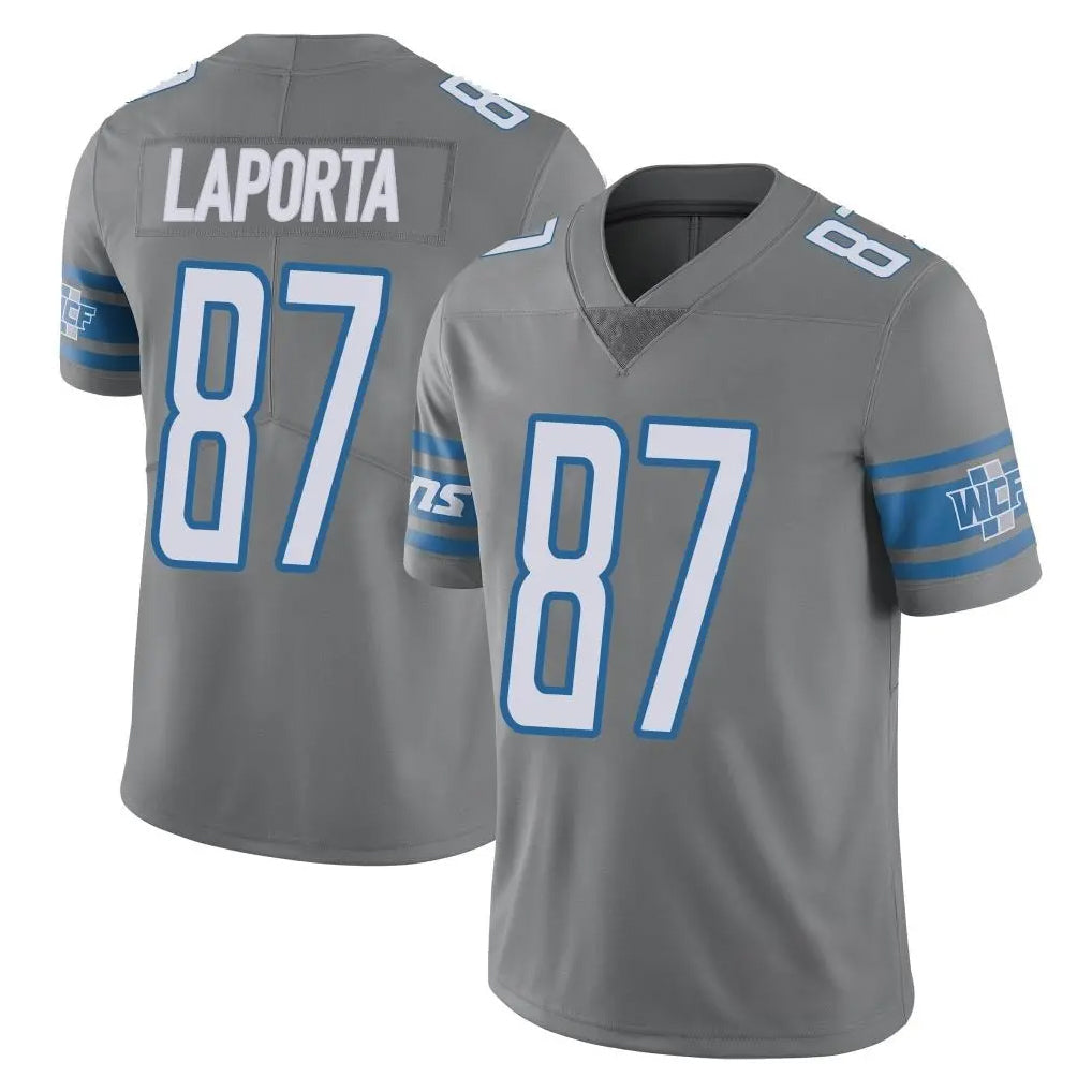 Fenge D.Lions #87 Sam LaPorta Player Gray Vapor Untouchable Limited Home Game Stitched Jerseys