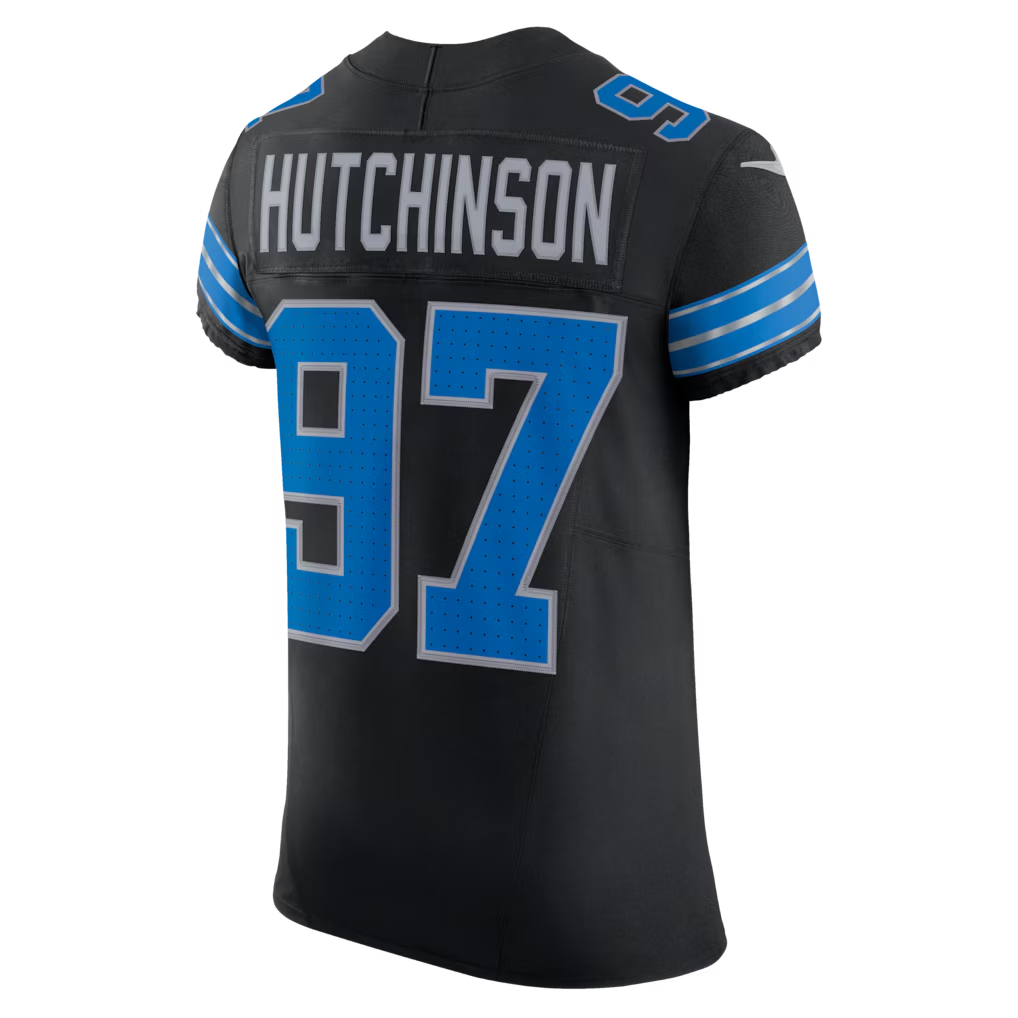 Fenge D.Lions #97 Aidan Hutchinson Black Alternate Vapor F.U.S.E. Elite Stitched Jerseys