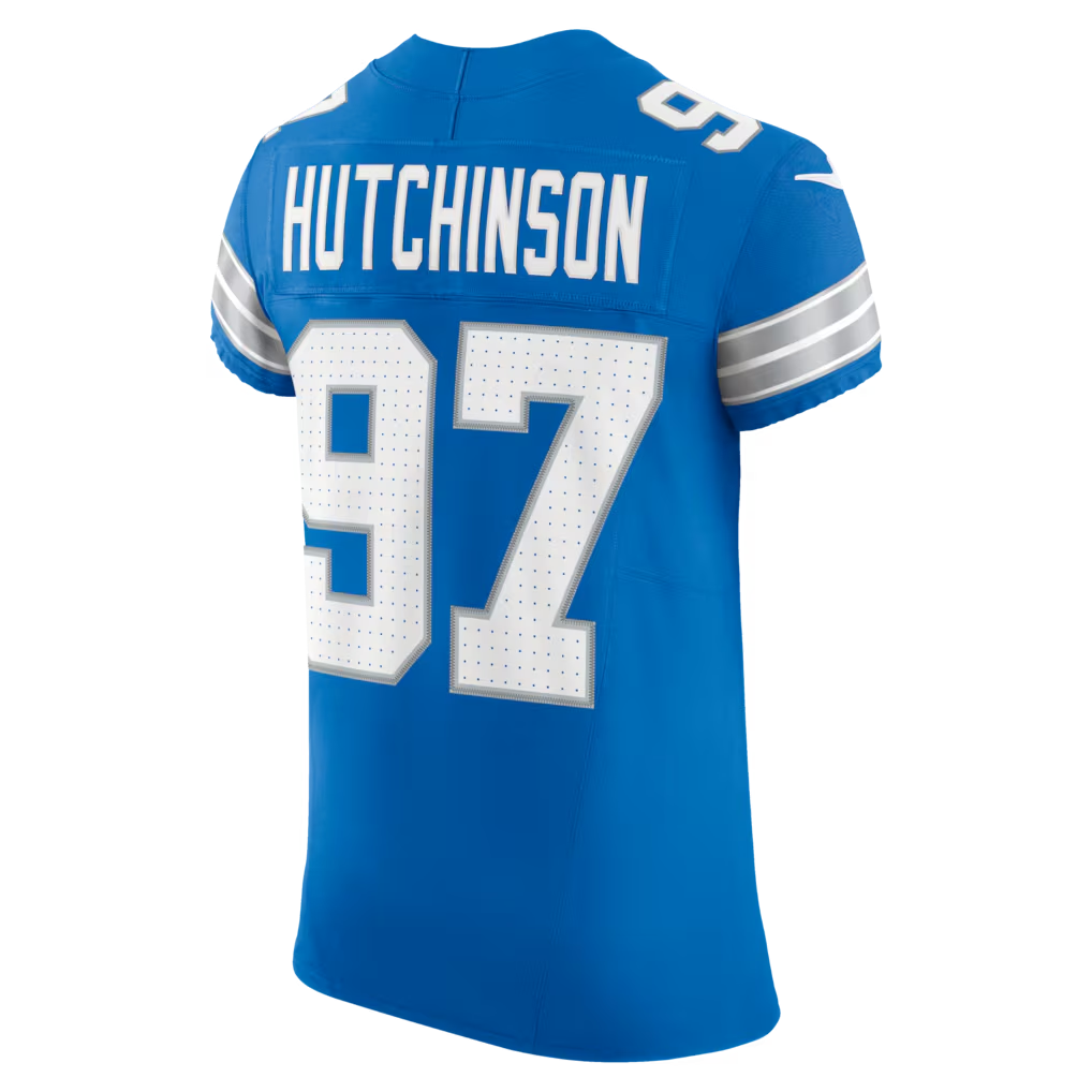 Fenge D.Lions #97 Aidan Hutchinson Blue Team Vapor F.U.S.E. Elite Stitched Jerseys