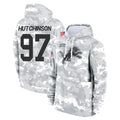 Fenge D.Lions #97 Aidan Hutchinson Player Arctic Camo Salute to Service Hoodies Limited Game Stitched Jerseys