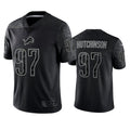 Fenge D.Lions #97 Aidan Hutchinson Player Black REFLECTIVE Limited Stitched Jerseys