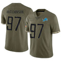 Fenge D.Lions #97 Aidan Hutchinson Player Salute To Service Olive Stitched Jerseys