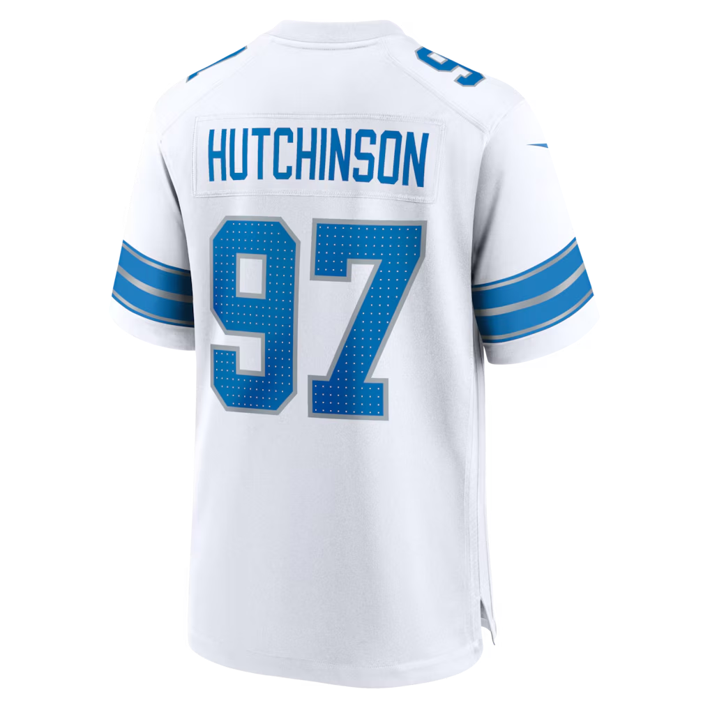 Fenge D.Lions #97 Aidan Hutchinson White Game Stitched Jerseys