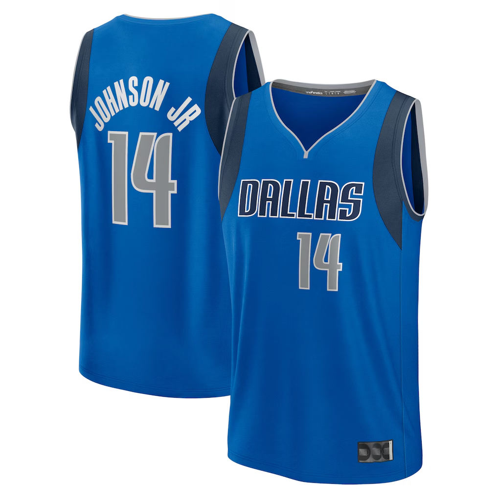Fenge D.Mavericks #14 Morez Johnson Jr. Blue 2026 Draft First Round Pick Fast Break Jerseys - Icon Edition